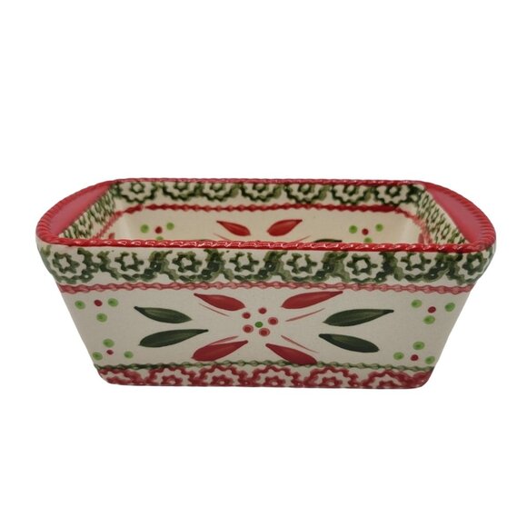 Temptations by Tara Holiday Christmas Mini Loaf Pan Baking Red 12oz 6"x3.5" Lid - Picture 1 of 8